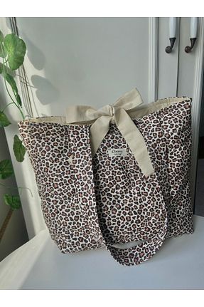 کیف دستی قهوه ای سایز متوسط Cherry tote bag - کد 899758051