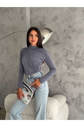 بلوز طوسی زنانه ساده LaMatilda Lingerie - کد 894359463