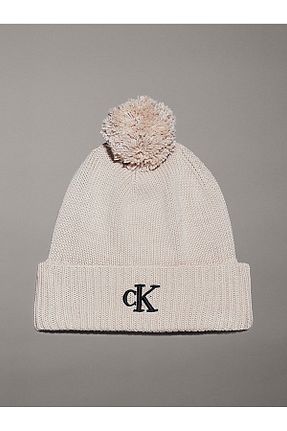 کلاه پشمی بژ زنانه پنبه ای Calvin Klein - کد 853815107