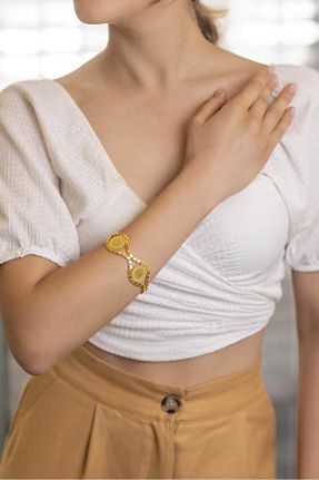 دستبند طلا طلائی زنانه 22 عیار YİĞİTBAŞI - کد 901987994