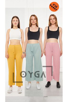 پائین تنه راحتی زرد زنانه مخلوط پلی استر Oyga - کد 846619004