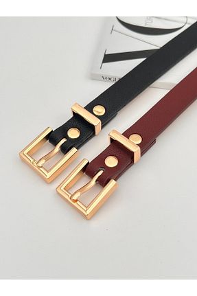 کمربند مشکی زنانه چرم مصنوعی Descoin - کد 899818686