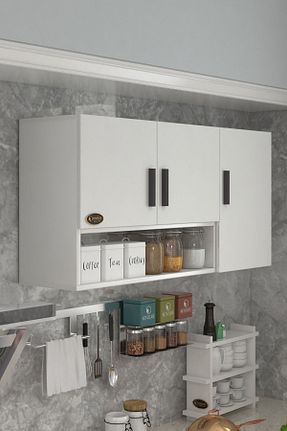 کابینت های آماده آشپزخانه سفید Suntalam Kenzlife - کد 37809716