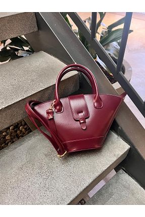 کیف دوشی زرشکی زنانه چرم مصنوعی ALZ COUTURE - کد 894699161