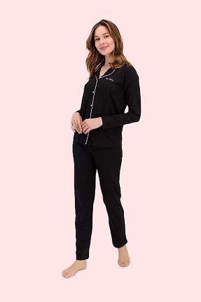 ست لباس راحتی مشکی زنانه ساده Pierre Cardin - کد 899822375