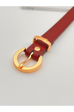 کمربند زرشکی زنانه چرم مصنوعی Descoin - کد 899820459