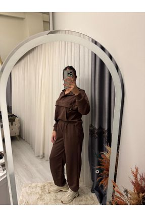 ست بالاتنه و پائین تنه قهوه ای زنانه پنبه ای Butik - کد 899833542