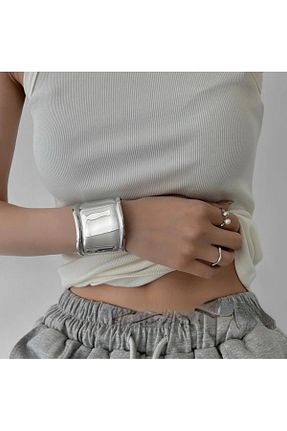 دستبند استیل (فولاد) طوسی زنانه استیل (فولاد) Vitastyle - کد 899827236