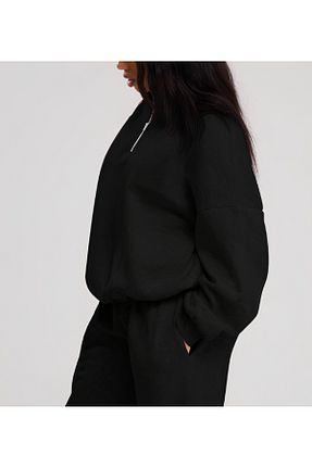 سوئیشرت مشکی زنانه ساده CDA - کد 899840316