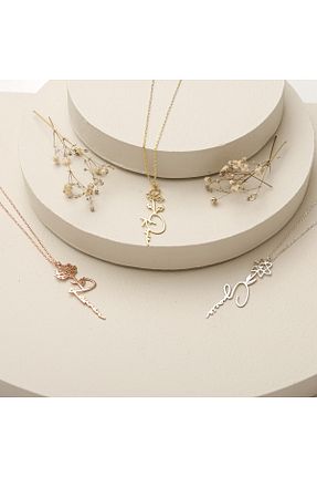 گردنبند نقره طوسی زنانه 925 عیار DEMOS JEWELLERY - کد 899839708