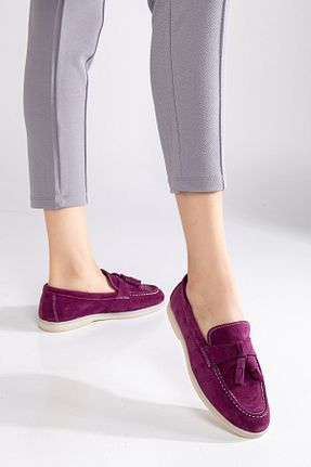 کفش لوفر بنفش زنانه چرم خالص DUMMET - کد 900789279