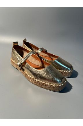 کفش اسپادریل طلائی زنانه چرم خالص Butik - کد 850076290