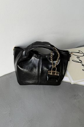 کیف دوشی مشکی زنانه چرم مصنوعی NBİBAGS - کد 899880648