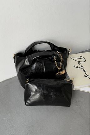 کیف دوشی مشکی زنانه چرم مصنوعی NBİBAGS - کد 899880648