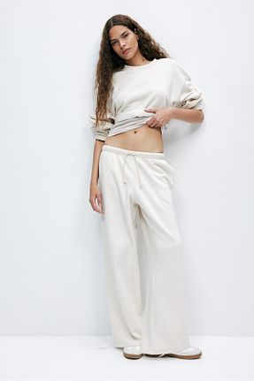 شلوار کرمگن بژ زنانه پنبه ای H&M - کد 900836084