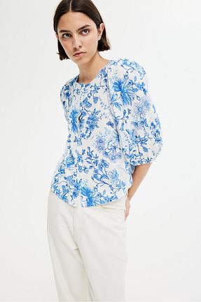 بلوز سفید زنانه ساده H&M - کد 899904071