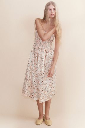 لباس سفید زنانه پنبه ای H&M - کد 899904241
