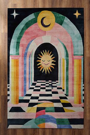 فرش رنگی قابل شستشو Rugs Modern Halı - کد 899963844