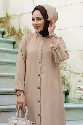 کلاه و ابایا قهوه ای زنانه پنبه پلی استر Tesettür Dünyası - کد 793600873