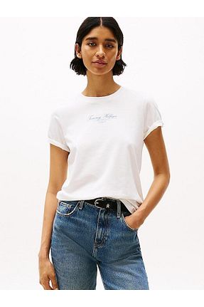 تیشرت طلائی زنانه رگولار Tommy Hilfiger - کد 899967890