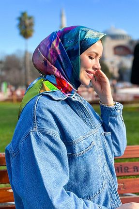 روسری رنگی پلی استر Aker - کد 899977684