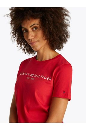 تیشرت قرمز زنانه رگولار Tommy Hilfiger - کد 899973417