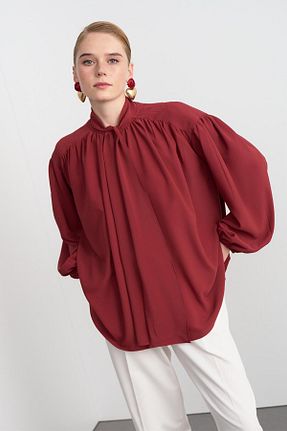 پیراهن زرشکی زنانه Relaxed KADRİYE BAŞTÜRK - کد 899968652