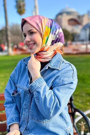روسری رنگی پلی استر Aker - کد 899979714
