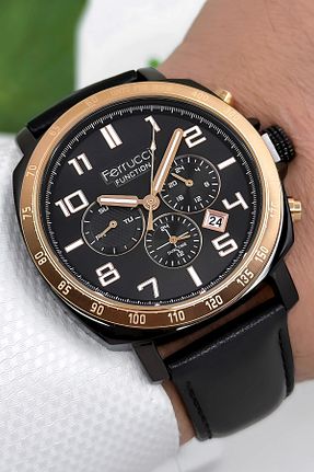 ساعت مچی مشکی مردانه 44 میلی متر Ferrucci - کد 874403200