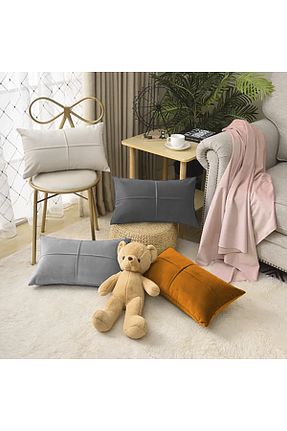 کوسن و روکش کوسن طوسی مخمل DeccoStil - کد 900034026