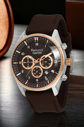 ساعت مچی قهوه ای مردانه 44 میلی متر Ferrucci - کد 797112115
