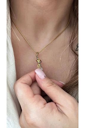 گردنبند جواهر زرد زنانه استیل ضد زنگ Mays Accessory - کد 883992791
