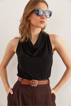 بلوز مشکی زنانه ساده Olalook - کد 899090455