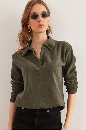 بلوز خاکی زنانه ساده Olalook - کد 899089411
