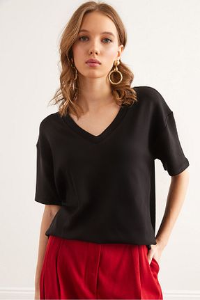 بلوز مشکی زنانه ساده Olalook - کد 899089387