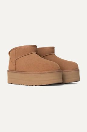 بوت / نیم بوت قهوه ای زنانه چرم خالص UGG - کد 899106154