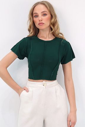 بلوز سبز زنانه ساده Trend Alaçatı Stili - کد 811109375