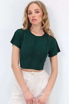 بلوز سبز زنانه ساده Trend Alaçatı Stili - کد 811109375