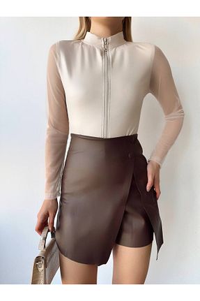 بادی بژ زنانه یقه ایستاده Yoze - کد 898283674