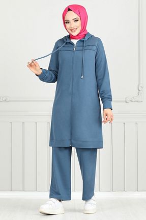 ست بالاتنه و پائین تنه سرمه ای زنانه بافتنی ModaMerve - کد 898353874