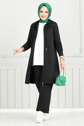 ست بالاتنه و پائین تنه مشکی زنانه بافتنی ModaMerve - کد 898893659