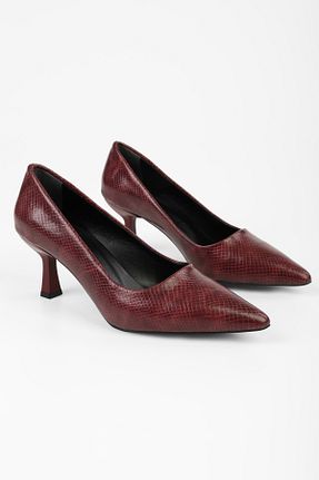 کفش استایلیتو زرشکی پاشنه تخت Shoeberry - کد 807922304