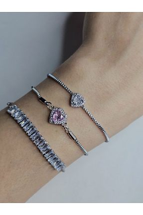 دستبند استیل (فولاد) طوسی استیل (فولاد) Roya Happiness - کد 898361565