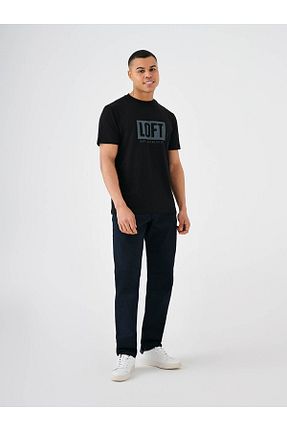 تیشرت مشکی مردانه یقه دوچرخه Loft - کد 898375004