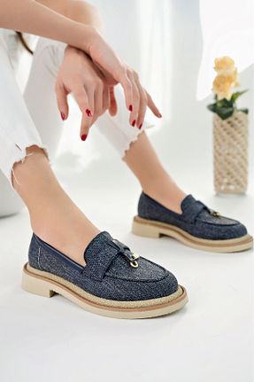 کفش لوفر سرمه ای زنانه پارچه ای Marshetta Shoes - کد 898359687