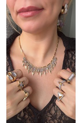 گردنبند جواهر زرد زنانه رودیوم ACCESSORYBYTARZ - کد 898412528