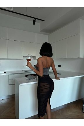 لباس مشکی زنانه بافتنی Miss Beyoğlu - کد 898396448