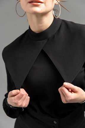 پیراهن مشکی زنانه اورسایز CANNAS - کد 898398731