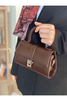 کیف دوشی قهوه ای زنانه چرم مصنوعی Bagzone - کد 897103694
