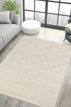 فرش بژ زیره ضد لغزش Raschel Carpet - کد 897738071